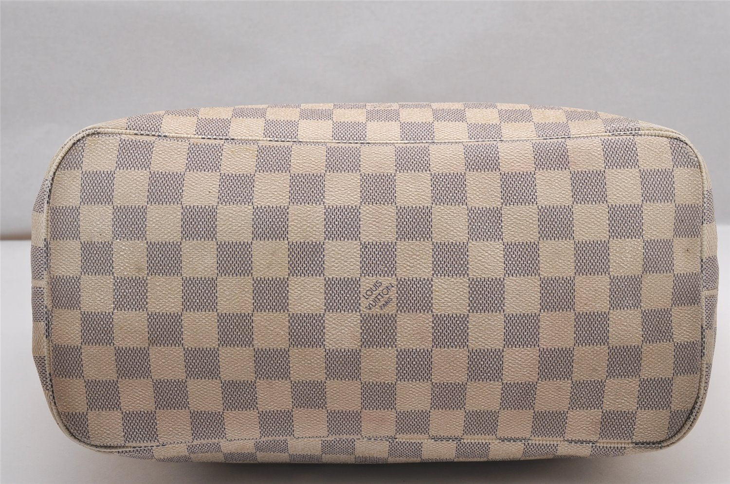 Authentic Louis Vuitton Damier Azur Neverfull MM Tote Bag N51107 LV 0934J