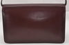 Authentic Christian Dior Vintage Shoulder Hand Bag Leather Bordeaux Junk 0936J