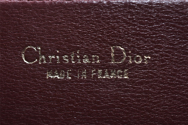 Authentic Christian Dior Vintage Shoulder Hand Bag Leather Bordeaux Junk 0936J