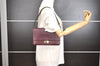 Authentic Christian Dior Vintage Shoulder Hand Bag Leather Bordeaux Junk 0936J