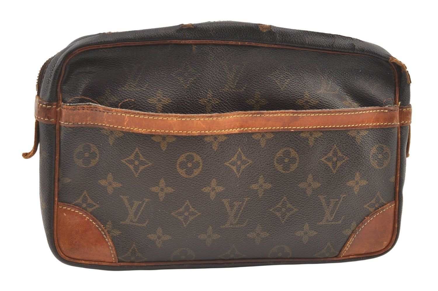 Authentic Louis Vuitton Monogram Compiegne 28 Clutch Hand Bag M51845 Junk 0937K