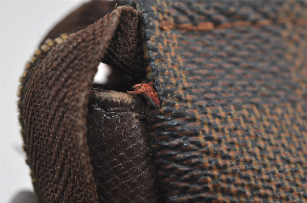 Authentic Louis Vuitton Damier Trousse Makeup Hand Bag Pouch N51982 LV 0939I