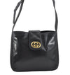 Authentic GUCCI Vintage Shoulder Bag Purse Leather Navy 0939J