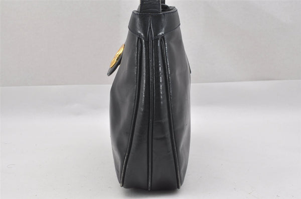 Authentic GUCCI Vintage Shoulder Bag Purse Leather Navy 0939J