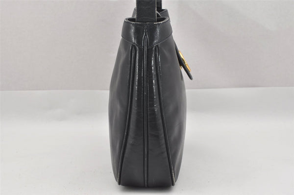 Authentic GUCCI Vintage Shoulder Bag Purse Leather Navy 0939J