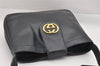 Authentic GUCCI Vintage Shoulder Bag Purse Leather Navy 0939J
