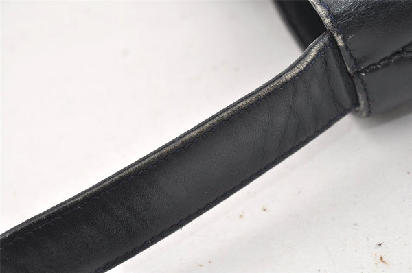 Authentic GUCCI Vintage Shoulder Bag Purse Leather Navy 0939J