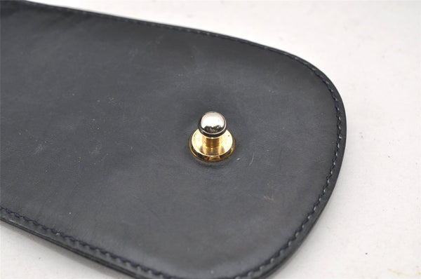 Authentic GUCCI Vintage Shoulder Bag Purse Leather Navy 0939J