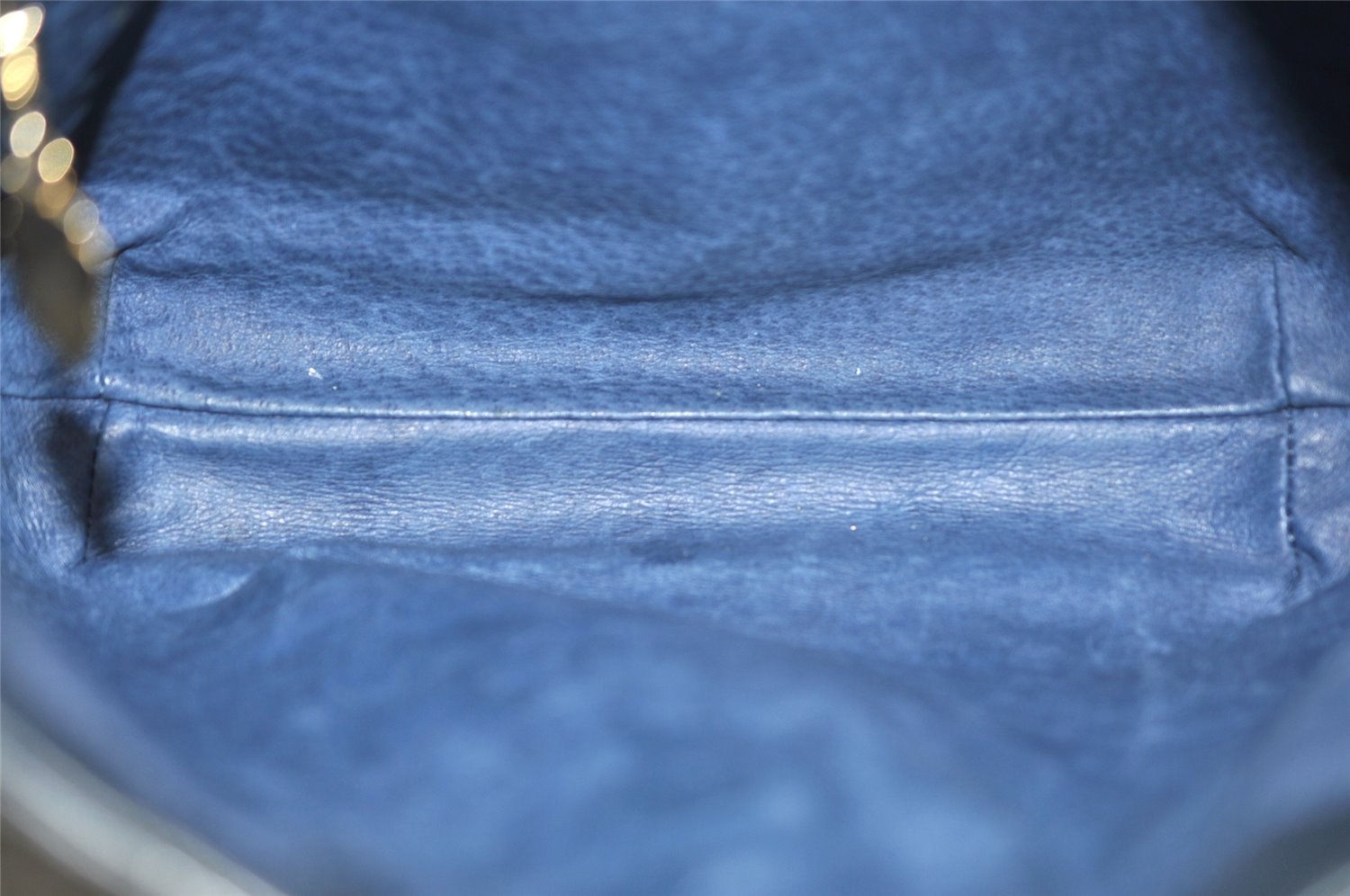 Authentic GUCCI Vintage Shoulder Bag Purse Leather Navy 0939J