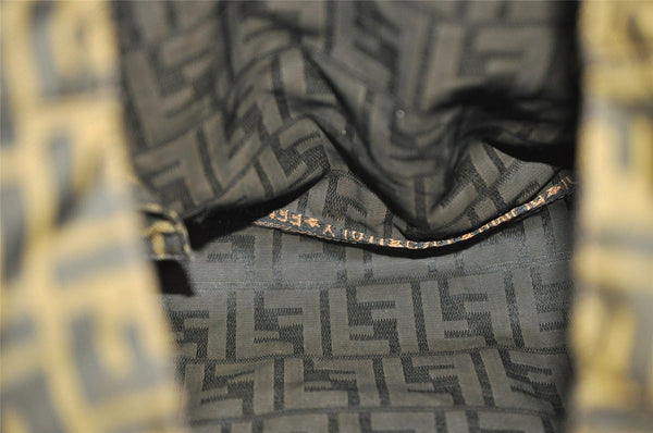 Authentic Vintage FENDI Zucca Shoulder Tote Bag Nylon Leather Brown 0941I