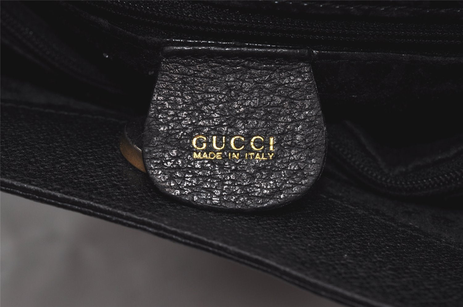 Authentic GUCCI Vintage Bamboo Hand Bag Leather Black Junk 0944I