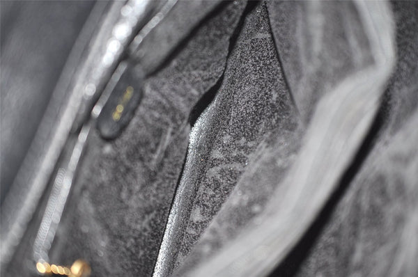 Authentic GUCCI Vintage Bamboo Hand Bag Leather Black Junk 0944I