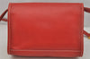 Authentic LOEWE Vintage Anagram Shoulder Cross Bag Purse Leather Red 0944J