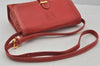 Authentic LOEWE Vintage Anagram Shoulder Cross Bag Purse Leather Red 0944J