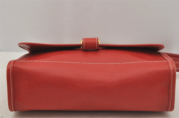 Authentic LOEWE Vintage Anagram Shoulder Cross Bag Purse Leather Red 0944J