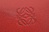 Authentic LOEWE Vintage Anagram Shoulder Cross Bag Purse Leather Red 0944J