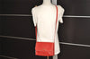 Authentic LOEWE Vintage Anagram Shoulder Cross Bag Purse Leather Red 0944J