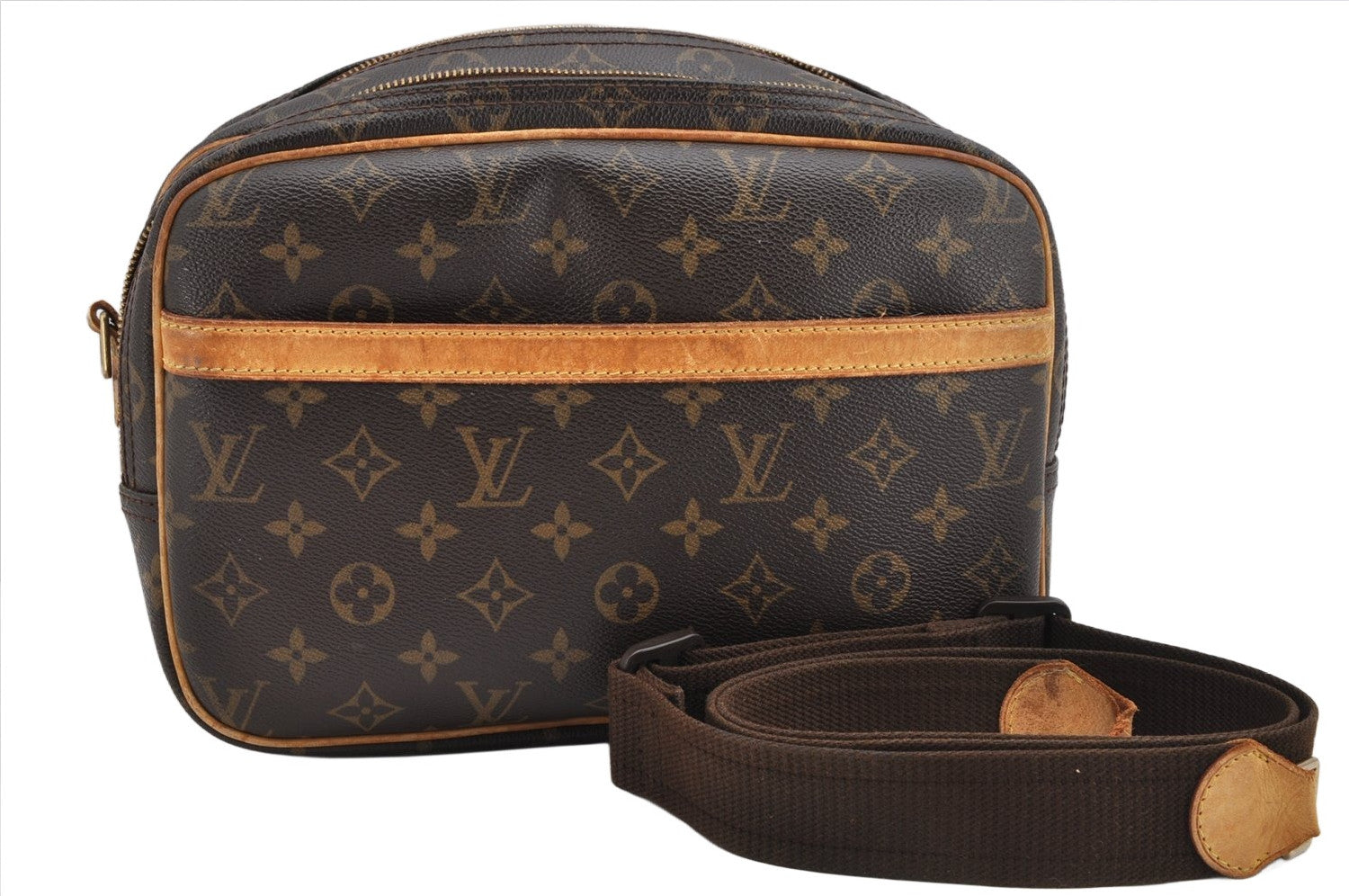 Auth Louis Vuitton Monogram Reporter PM Shoulder Cross Bag M45254 LV Junk 0944K