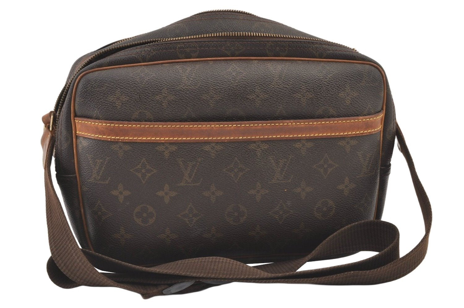 Auth Louis Vuitton Monogram Reporter PM Shoulder Cross Bag M45254 LV Junk 0945K