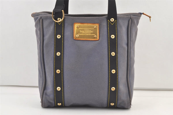 Authentic Louis Vuitton Antigua Cabas MM Tote Bag Blue M40087 Junk 0946K