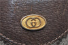 Authentic GUCCI Web Sherry Line Shoulder Tote Bag GG PVC Leather Brown 0947G