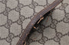 Authentic GUCCI Web Sherry Line Shoulder Tote Bag GG PVC Leather Brown 0947G
