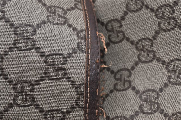 Authentic GUCCI Web Sherry Line Shoulder Tote Bag GG PVC Leather Brown 0947G