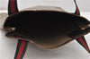 Authentic GUCCI Web Sherry Line Shoulder Tote Bag GG PVC Leather Brown 0947G