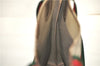 Authentic GUCCI Web Sherry Line Shoulder Tote Bag GG PVC Leather Brown 0947G