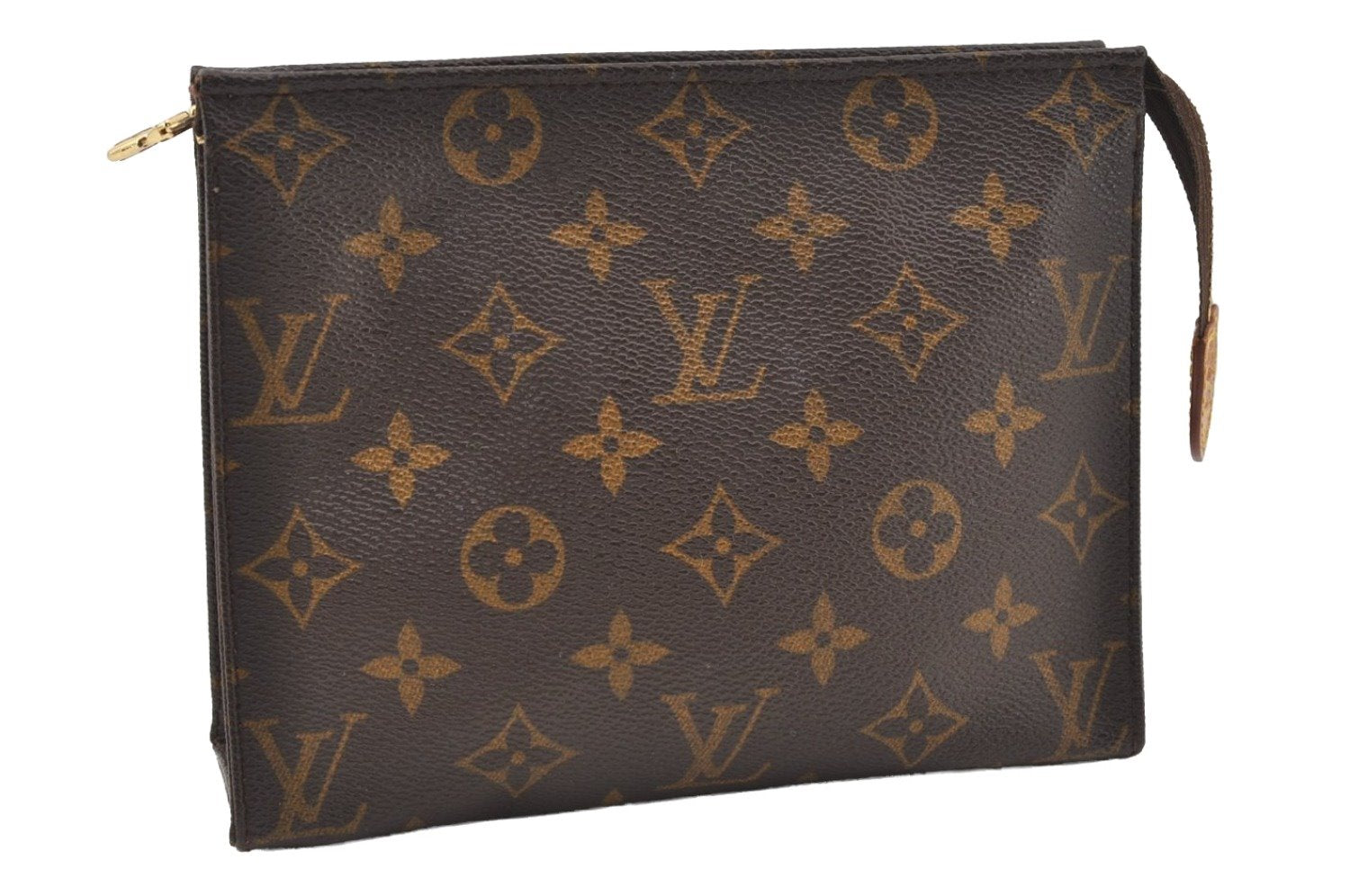 Authentic Louis Vuitton Monogram Poche Toilette 19 M47544 Cosmetics Pouch 0947J