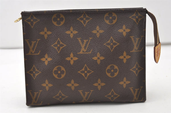 Authentic Louis Vuitton Monogram Poche Toilette 19 M47544 Cosmetics Pouch 0947J