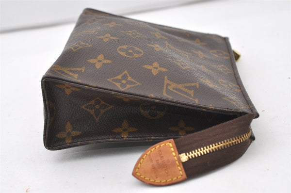 Authentic Louis Vuitton Monogram Poche Toilette 19 M47544 Cosmetics Pouch 0947J
