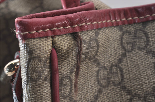 Authentic GUCCI Shoulder Cross Body Bag GG PVC Leather 201732 Brown 0948I