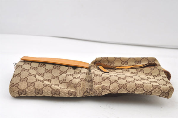 Authentic GUCCI Sherry Line Waist Body Bag GG Canvas Leather 28566 Brown 0953K