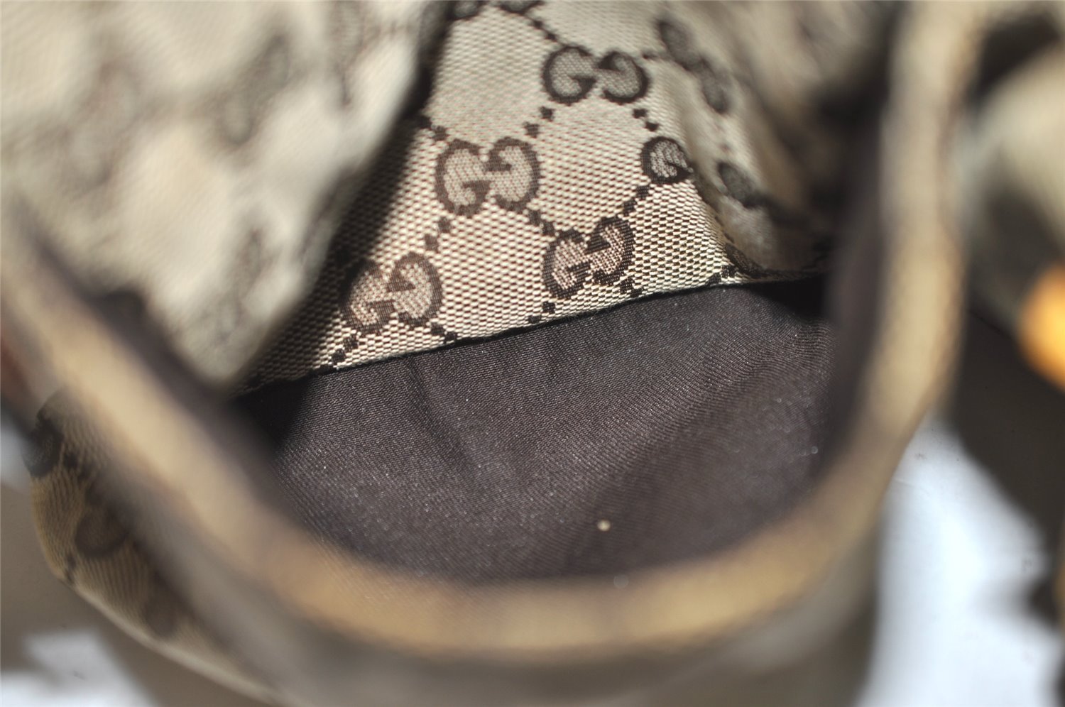 Authentic GUCCI Sherry Line Waist Body Bag GG Canvas Leather 28566 Brown 0953K