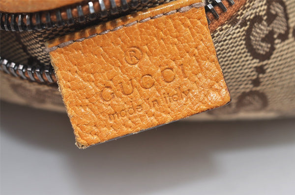 Authentic GUCCI Sherry Line Waist Body Bag GG Canvas Leather 28566 Brown 0953K