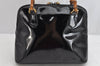 Authentic GUCCI Vintage Bamboo 2Way Shoulder Hand Bag Purse Enamel Black 0954K