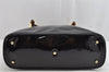 Authentic GUCCI Vintage Bamboo 2Way Shoulder Hand Bag Purse Enamel Black 0954K