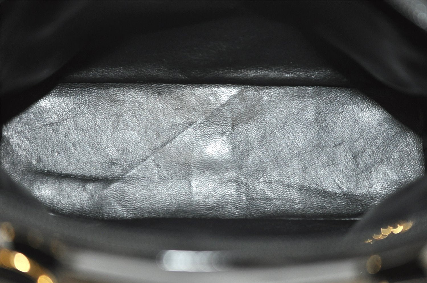 Authentic GUCCI Vintage Bamboo 2Way Shoulder Hand Bag Purse Enamel Black 0954K