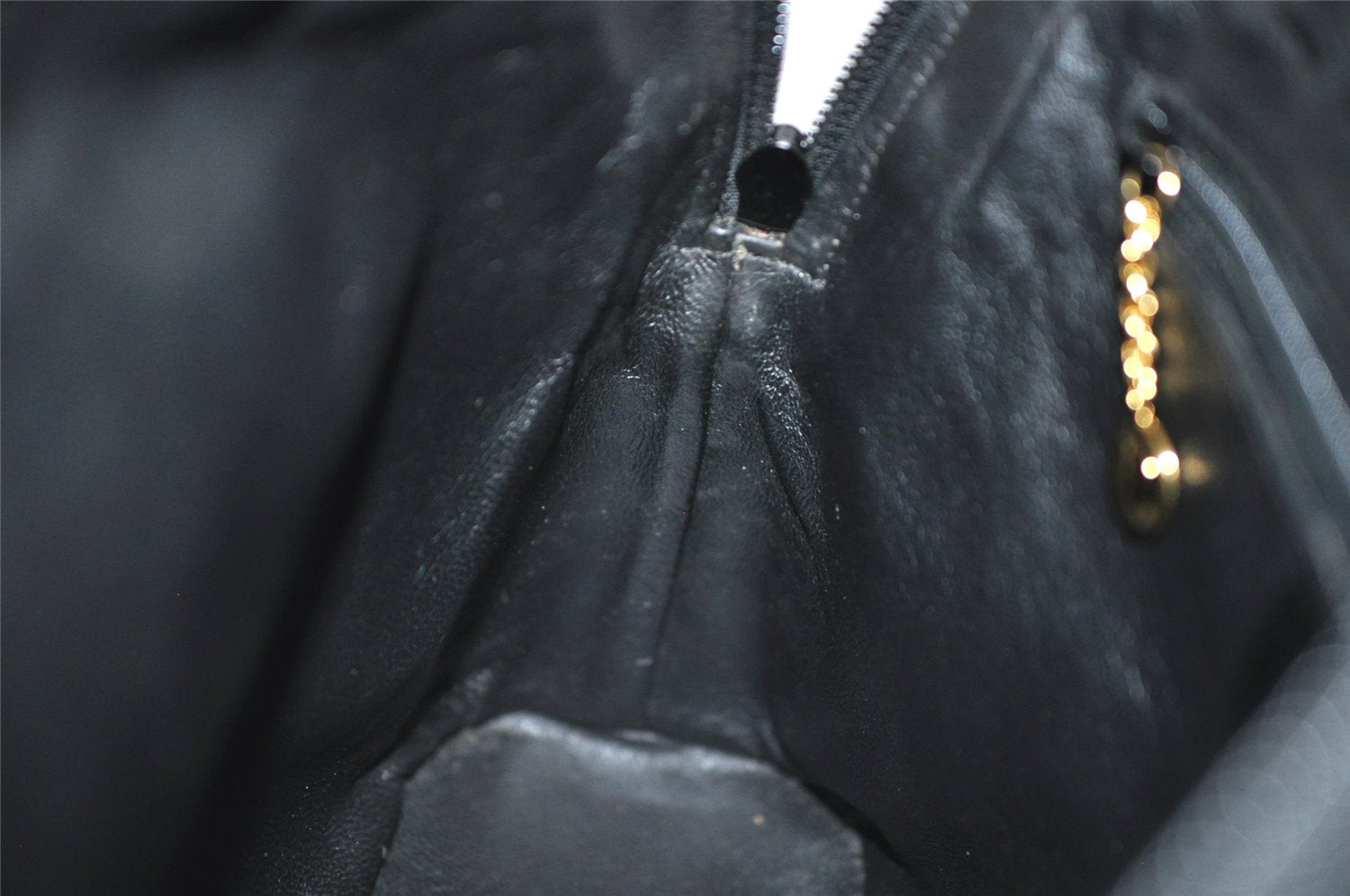 Authentic GUCCI Vintage Bamboo 2Way Shoulder Hand Bag Purse Enamel Black 0954K