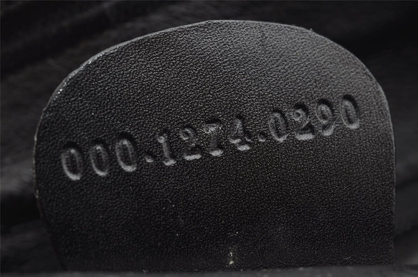 Authentic GUCCI Vintage Bamboo 2Way Shoulder Hand Bag Purse Enamel Black 0954K