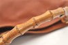 Authentic GUCCI Bamboo 2Way Shoulder Hand Bag Purse Leather Brown Junk 0955K