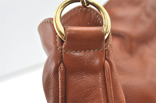 Authentic GUCCI Bamboo 2Way Shoulder Hand Bag Purse Leather Brown Junk 0955K