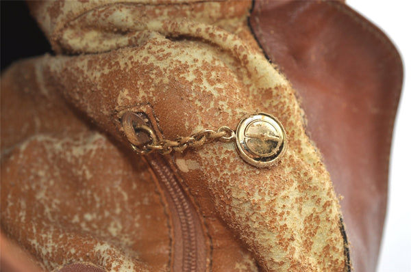 Authentic GUCCI Bamboo 2Way Shoulder Hand Bag Purse Leather Brown Junk 0955K