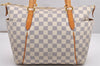 Authentic Louis Vuitton Damier Azur Totally PM Tote Bag White N41280 LV 0956J