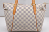 Authentic Louis Vuitton Damier Azur Totally PM Tote Bag White N41280 LV 0956J