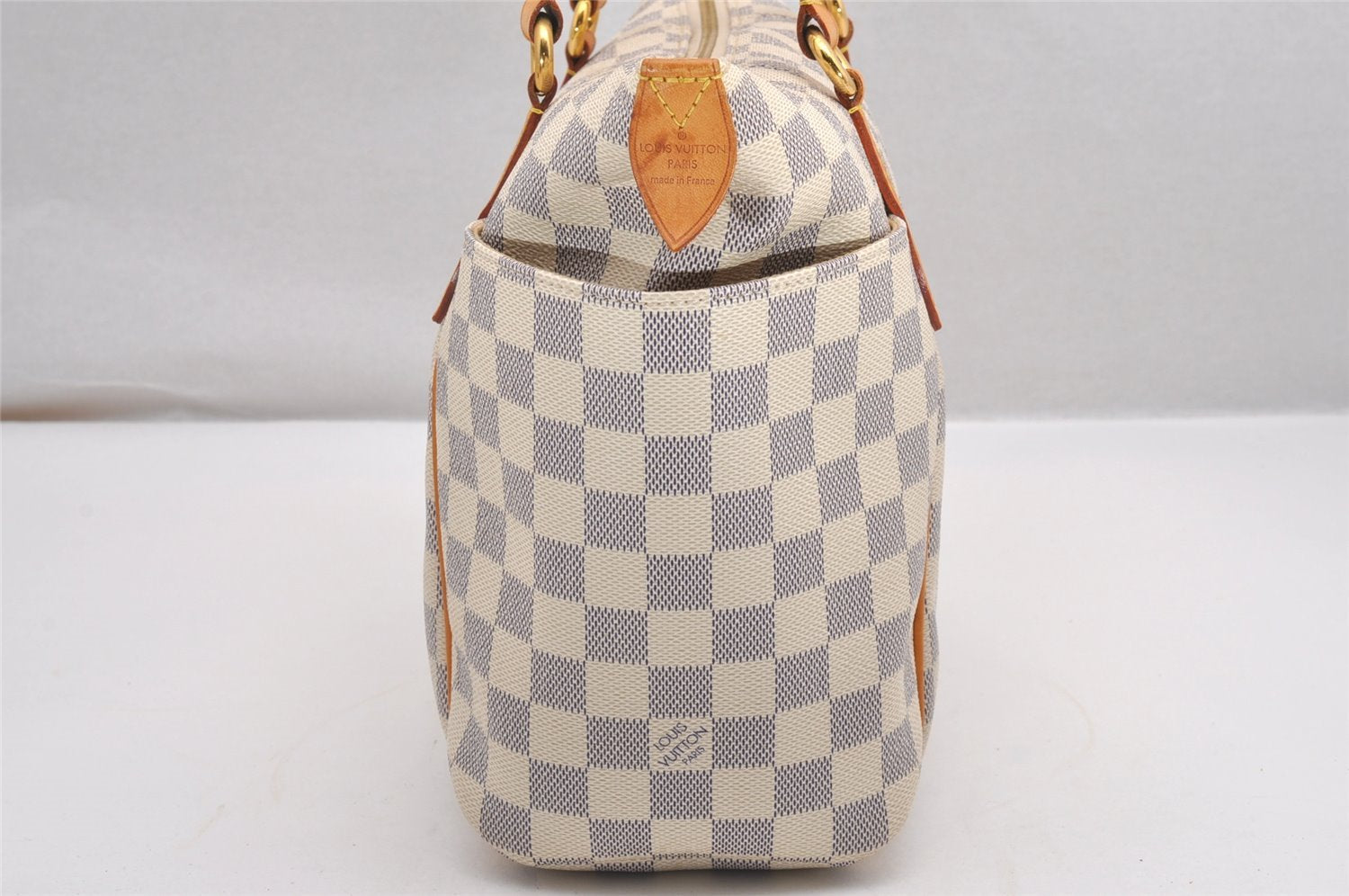 Authentic Louis Vuitton Damier Azur Totally PM Tote Bag White N41280 LV 0956J