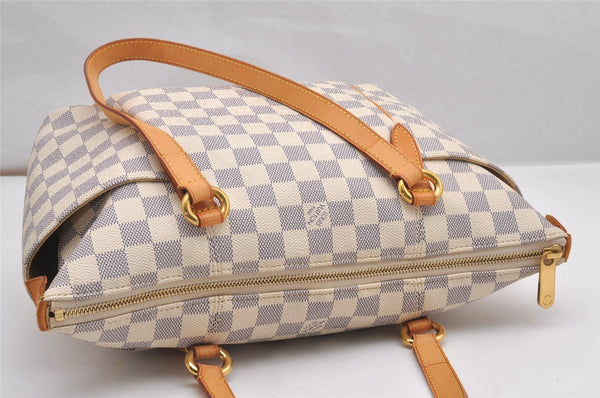 Authentic Louis Vuitton Damier Azur Totally PM Tote Bag White N41280 LV 0956J