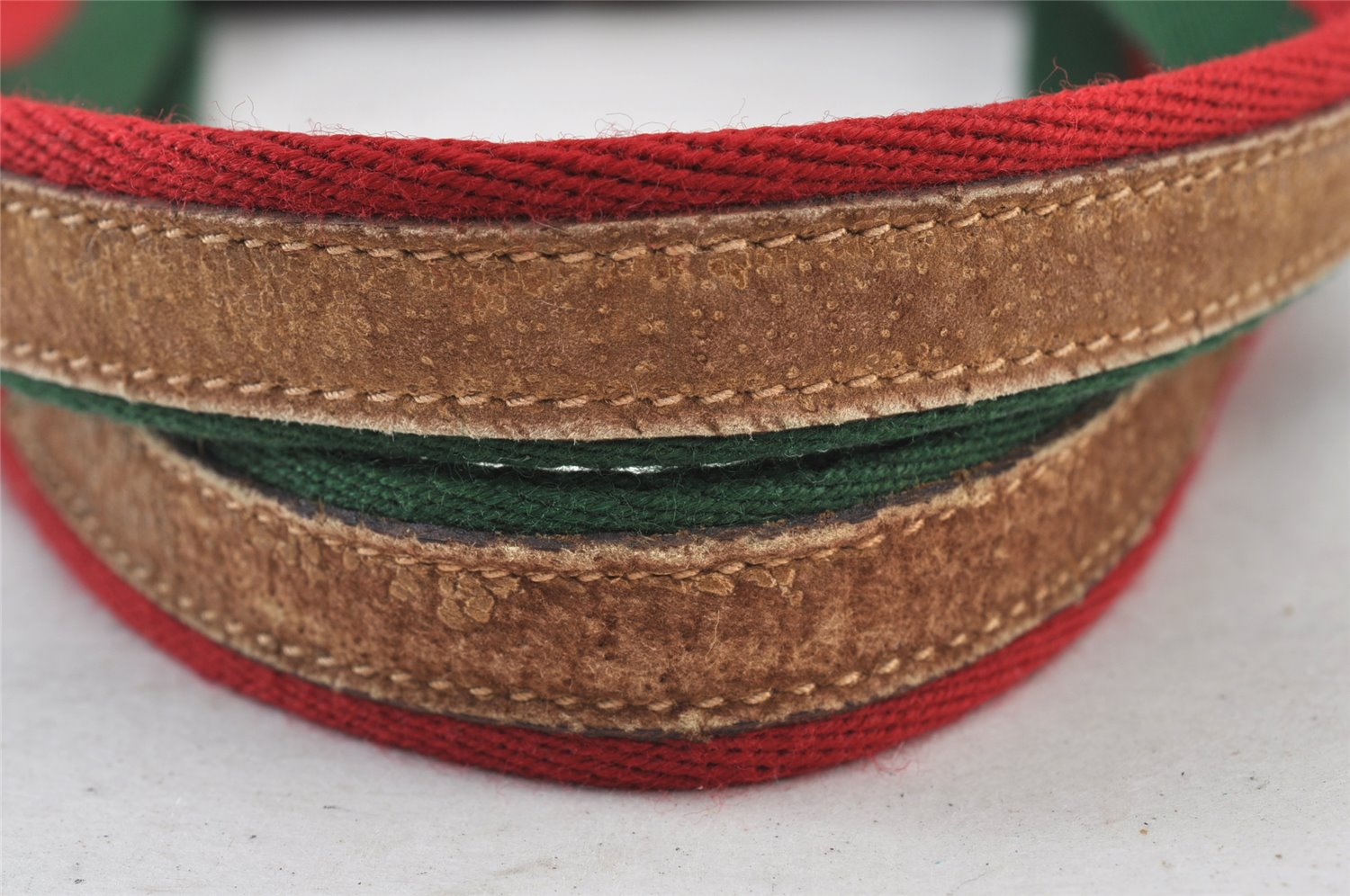 Authentic GUCCI Web Sherry Line Vintage GG Plus PVC Leather Tote Bag Brown 0956K