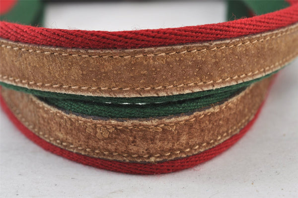 Authentic GUCCI Web Sherry Line Vintage GG Plus PVC Leather Tote Bag Brown 0956K